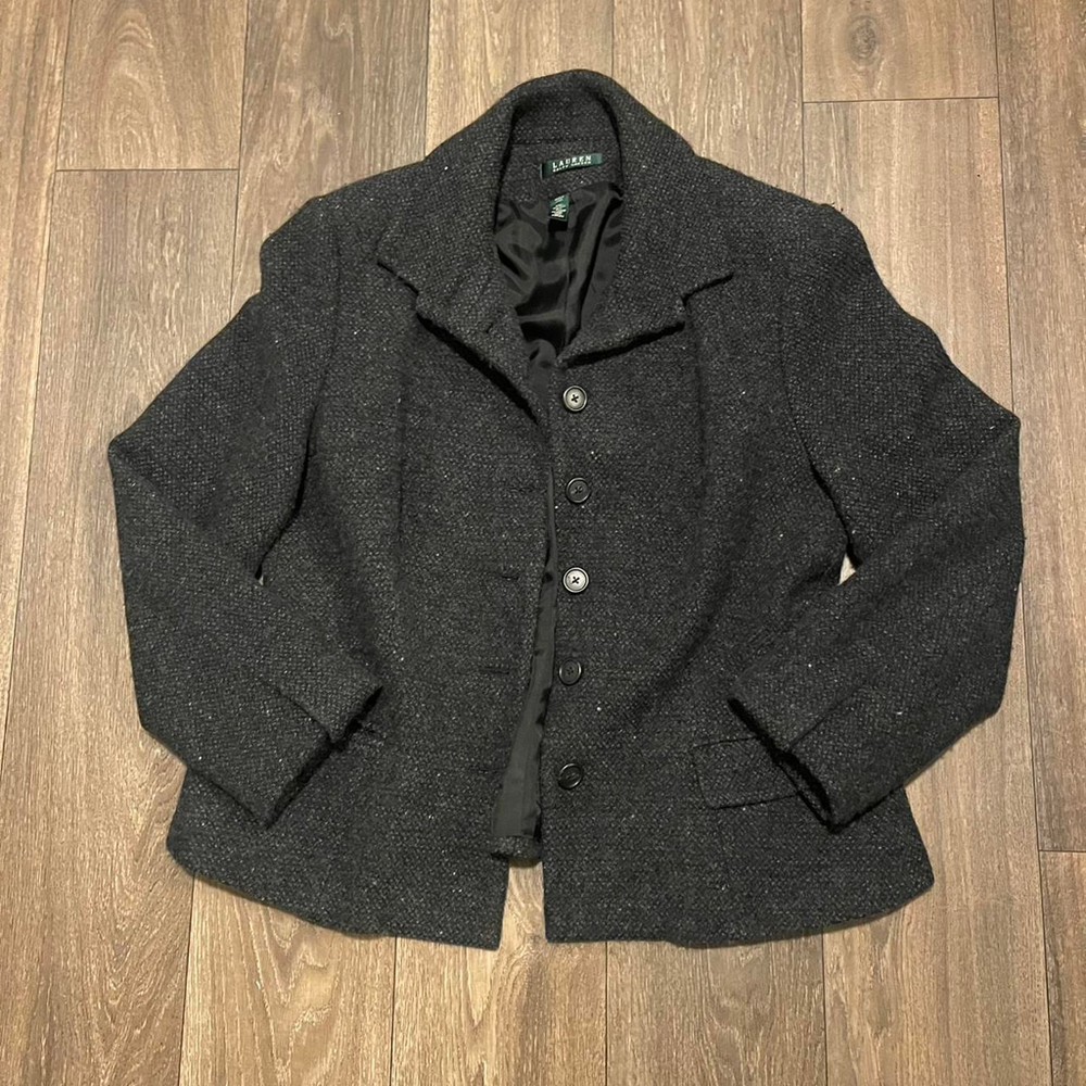 Ralph Lauren black wool blend blazer size S